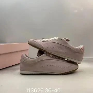 Alo 핑크 스웨이드 스니커즈 24cm