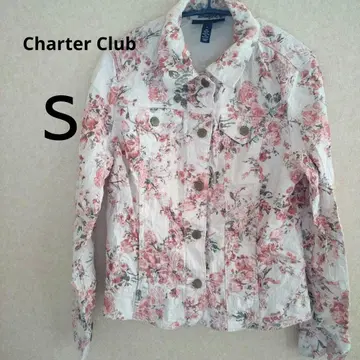 Charter Club 플라워 프린트 데님 자켓 S