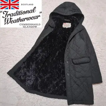 컨디션 최상! 트래디셔널 웨더웨어 퀼팅 코트 사이즈 40 블랙 보아