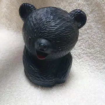 목조 조각풍 곰 저금통 홋카이도 버터 사탕 밤비 쇼와 레트로