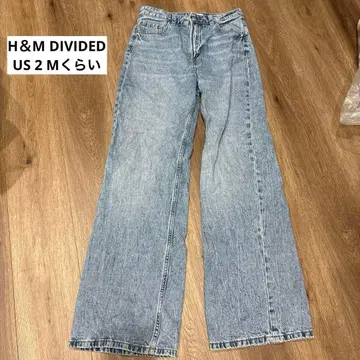 H&M DIVIDED 와이드 레그 데님 팬츠 US 2 M 정도