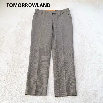 새상품급 투모로우랜드 컬렉션 울 실크 하운드투스 스트레이트 팬츠 L