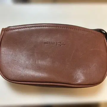 metier Koji 브라운 천연 가죽 파우치