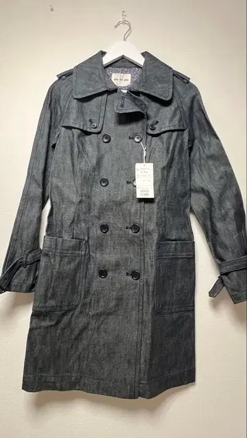 ATELIER 데님풍 트렌치코트 길이 약 100cm 롱 코트 택 포함