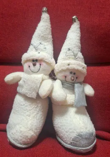 미사용 새상품 귀여운 눈사람 봉제 인형 크리스마스 트리 장식 오너먼트