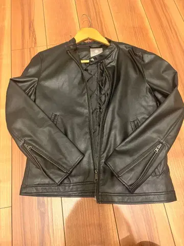 나노 유니버스 스탠드 카라 가죽 자켓 블랙