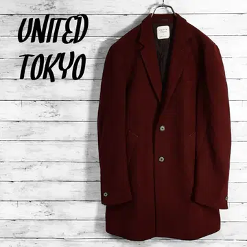 유나이티드 도쿄 메리노울 체스터 코트 와인 레드 2 사이즈
