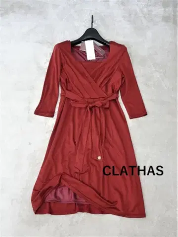 [ 클레이 ] 랩 스타일 원피스 까멜리아 보르도 38 S-M 일본제