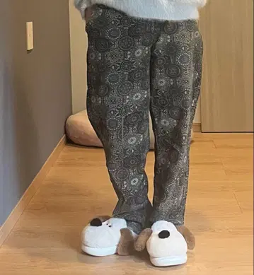 기하학 패턴 데님풍 팬츠