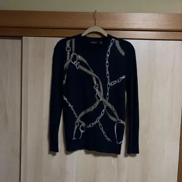 네이비 체인 무늬 스웨터 로렌 랄프 로렌 새상품급