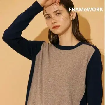 [ FRAMeWORK ] 크루넥 울 바이컬러 니트