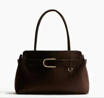 스트랩 디테일 토트백 다크 브라운