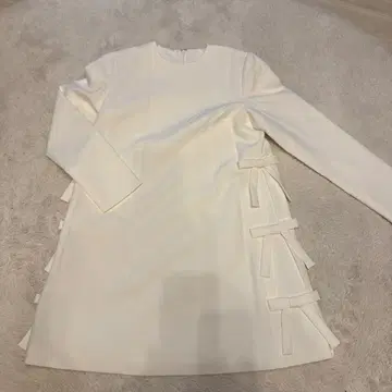 birthdaybash 버스디바쉬 화이트 리본 포함 긴팔 원피스