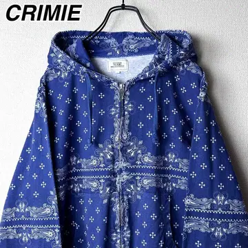 THE CRIMIE 반다나 패턴 올 패턴 얇은 소재 지퍼 후드티 클라이미