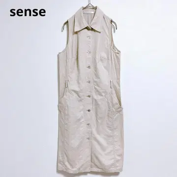 sense 원피스 셔츠 원피스 베스트 슬리브리스 린넨 면