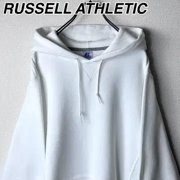 구제 의류 RUSSELL 화이트 후드 맨투맨 러셀 애슬레틱