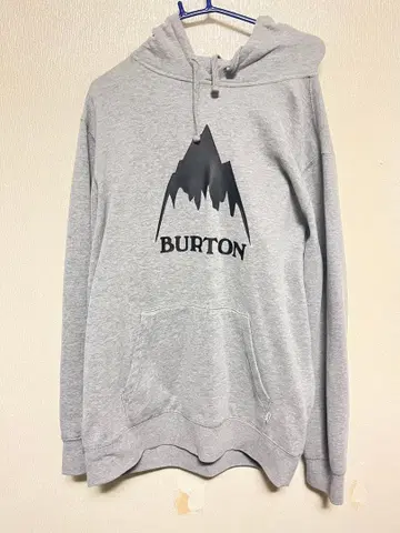 Burton 그레이 후드 부착 후드티