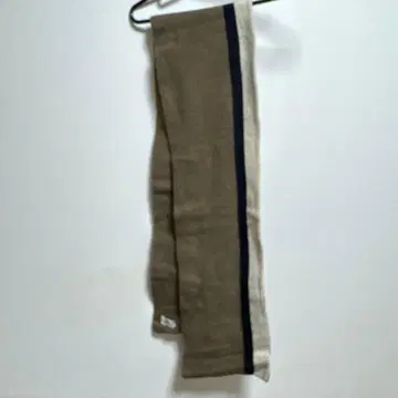 LACOSTE 스트라이프 머플러 브라운/아이보리