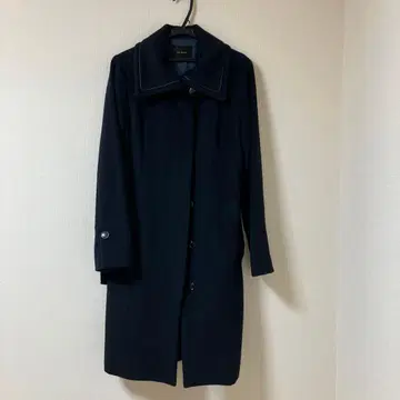 네이비 롱 코트 벨트 포함