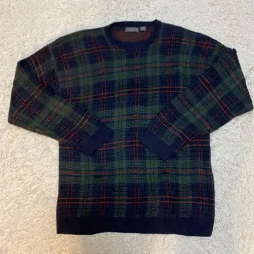 체크 무늬 니트 스웨터 구제 의류 크리스마스