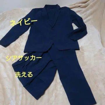 글로벌 워크 시어서커 셋업 수트 워셔블 네이비