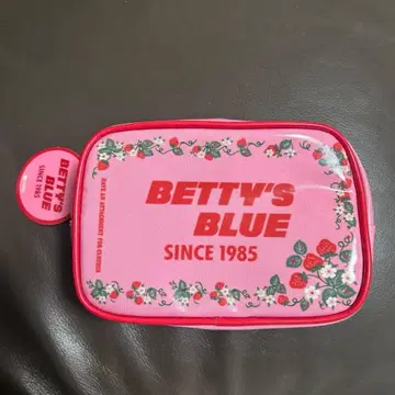 BETTY'S BLUE 이치고 패턴 파우치 베티즈 블루