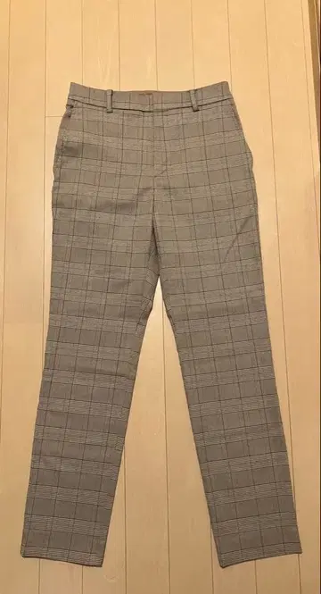 이에나 테이퍼드 체크 팬츠