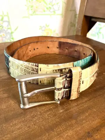 Paul Smith / 컬러 패치 크로커다일 무늬 가죽 벨트 (남성용)