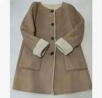 레이빔즈 노카라 페이크 무스탕 코트 M