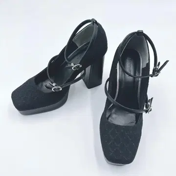 ESPERANZA 스퀘어토 더블 스트랩 통굽 펌프스 블랙 23cm