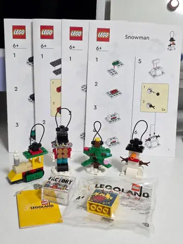 새상품 레고 팩토리 블록 케이스 / 새상품급 LEGO 오너먼트 4개 세트