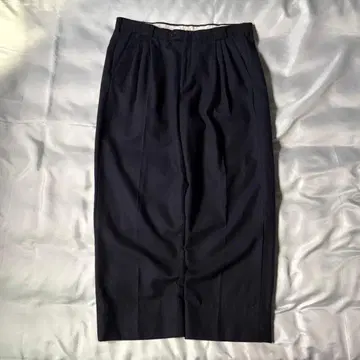 80s 빈티지 이탈리아제 다크 네이비 쓰리턱 울 슬랙스