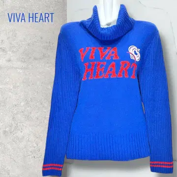 VIVA HEART 비바하트 터틀넥 스웨터 블루 울 혼방 L