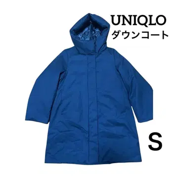 UNIQLO 다운 코트 여성용 S 네이비 후드 부착