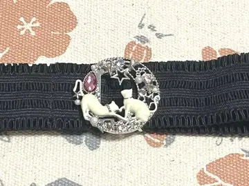 고양이 x 별하늘 밴딩 벨트 실버 블랙 엑시즈팜