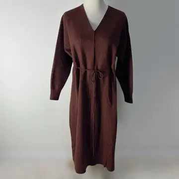 Omekashi [워셔블] 밀라노 리브 드로스트 니트 원피스