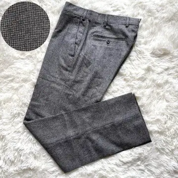 컨디션 최상 젤마노 슬랙스 하운드 투스 노턱 울 46