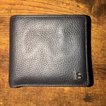 BALLY 블랙 이단 접이식 가죽 지갑