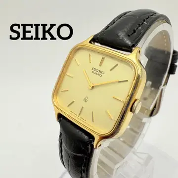 새상품 배터리 작동 손목시계 SEIKO 세이코 여성용 골드 스퀘어