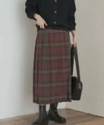 체크 플리츠 스커트
