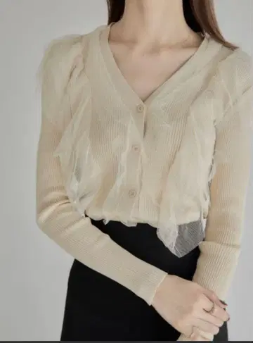 amel 튤 프릴 가디건