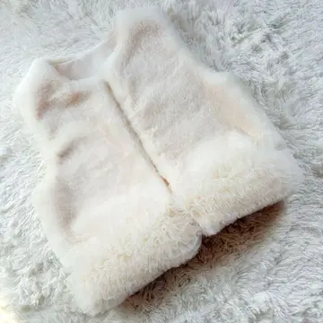 새상품 Bebeod  튤 도킹 퍼 베스트 화이트