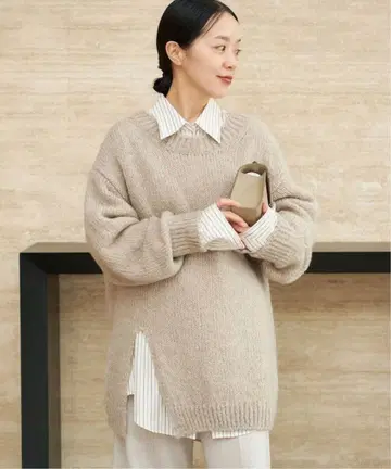 [ plage ] Alpaca mix slit 니트 택 포함 새상품