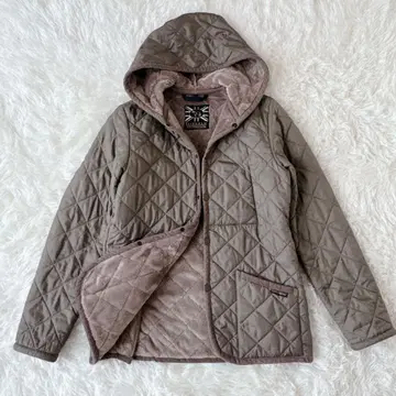 컨디션 최상 라벤햄 퀼팅 자켓 보아 카키 후드 현행 택 M