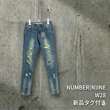 새상품 NUMBER (N)INE DENIM 크러쉬 데님 W28