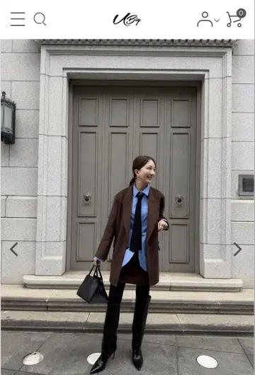 [ u-big x 아카에다 사키 ] 울 더블 페이스 자켓 코트