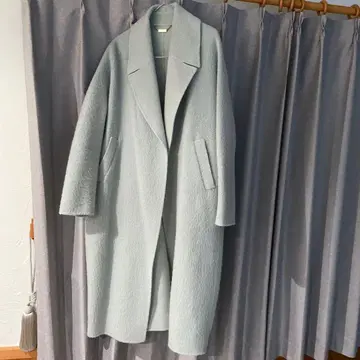 라운지 드레스 체스터 코트 색스 블루 울 알파카 믹스