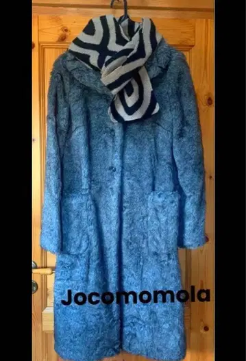 호코모모라 그레이 인조 모피 코트