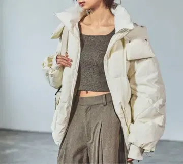 PAGEBOY 2WAY 패딩 후드 블루종 화이트