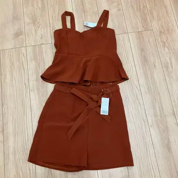 밀크페도 브라운 상의와 숏팬츠 세트 M